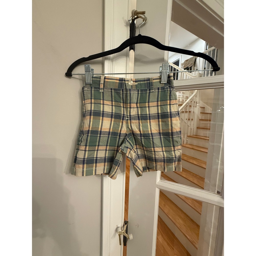 Ralph Lauren Toddler Boys Plaid Shorts Green Blue 24M NWT